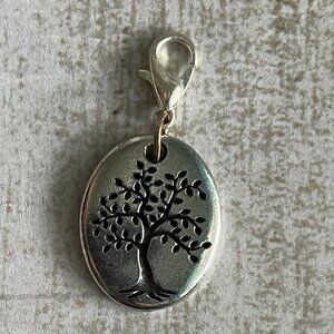 Origami Owl Silver Large Tree of Life Life Is a Gift Charm